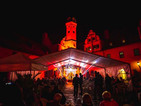 Innenhof der Schlösser Glauchau zur Nacht der Schlösser 2021